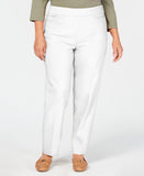 Alfred Dunner Womens Allure Slimming Plus Size Pants 01615 White 20W Short