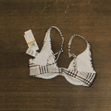 Salt + Cove Juniors Plaid Underwire Bikini Swim Top 807027 Black / White S