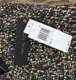 City Studio Metallic Boucle Pocket Tweed Sheath Mini Dress Black / Gold Multi 0
