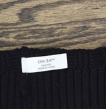 On 34th Womens Rib-Knit Beanie Pom Pom Cuffed MO1542501 Black