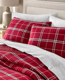 Charter Club Brushed Cotton Plaid 3-Pc. Quilt Set 100214894KG Red Combo King