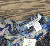 Say What? Paisley Asymmetrical-Hem Kimono Woven Top Black Paisley Multi M