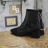 A New Day Celaena Mesh Mid-Calf Boots with Block Heel 94568457 Black 7.5M