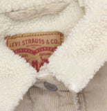 Levis Womens Original Sherpa Corduroy Trucker Jacket White / Pepper Brown L