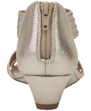 Style & Co. Womens Ginifur Embellished Strappy Wedge Sandals Platino Gold 7.5M