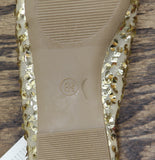 A New Day Womens Sammie Pull On Sequin Ballet Flats Shoes Gold Yellow 8.5M