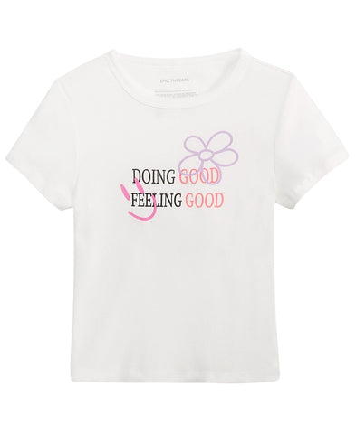 Epic Threads Doing Good Feeling Good Graphic T-Shirt Angel White L (14/16)