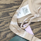 Wild Fable Ribbed Underwire Bralette Bikini Top Tan Animal Print Brown 2XS