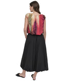 DKNY Womens Rumpled Abstract-Print Blouse Woven June Brush Stroke Red Multi XL