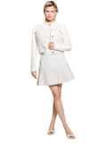 Guess Womens Elsie Tweed Mix Denim Jacket W5GL23WH610-F0ED White Tweed Combo XL