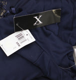 X By Xscape Plus Size Ruched Lace Gown Dress XC121W Navy Blue 18W