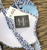 Bar III Women on the Prowl Swim Softcup Underwire Bikini Top Navy Blue Multi L