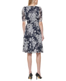 Tommy Hilfiger Chiffon Fit & Flare Dress Sky Captain Blue / Ivory 14