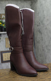 A New Day Rhonda Under-Knee Heeled Boots 94637585 Burgundy Red 8.5M
