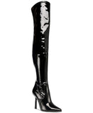 Steve Madden Women's Vanquish Over-the-Knee Thigh-High Boots Black Patent 11M