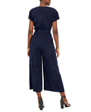 Tahari Asl Womens V-Neck Self-Tie Jumpsuit 2AM527-T2 Navy Blue 8