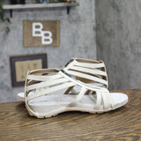 Bearpaw Womens Ronda Gladiator Sandals 91524293 White / Gray 10M