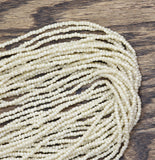 Erica Lyons Seed Bead Geometric Bead Necklace Ivory Off White / Gold 33" + 3'