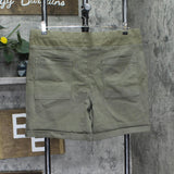 NYDJ Womens Petite Drawstring Roll Cuff Lift Tuck Cargo Shorts Moss Green 16P