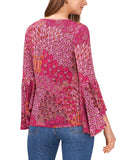 Prelude Womens Knit Bell-Sleeve Top Pink Peacock M