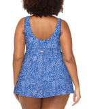 Raisins Curve Trendy Plus Lucia Printed Swimdress One Piece Slate Blue 14W