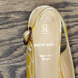 Bruno Magli Womens Vintage Leather Low Wedge Strap Sandals Yellow 6B