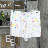 Colsie Womens Knit Casual Paint Pattern Pajama Sleep Shorts White Multi L
