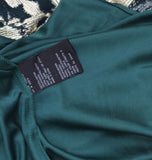 Betsy & Adam Metallic Crinkle Halter Neck Floor Dress Gown Green / Gold 4P