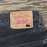 Levi's Vintage 505 Regular Fit Straight Leg Jeans Black Wash See Measurements