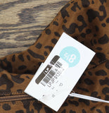 A New Day Justice Mid-Calf Boots Faux Suede Cone Heel Leopard Brown 8.5M