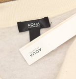 Aqua Womens 100% Cashmere V Neck Sweater V11599 Ivory Off White S