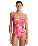 Lauren Ralph Lauren Womens Printed One-Piece Swimsuit Provence Paisley Pink 12