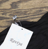Raviya Womens Lace-Inset Tie-Front Tiered Swim Cover Up 76301 Black S