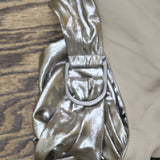 Lauren Ralph Lauren Chiffon One-Shoulder Gown Pewter Brown Silver Foil 10