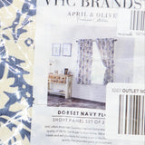 Vhc  Panels Dorset Floral Farmhouse Set of 2 Window Curtain Navy Blue 63"x36"