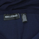 Nine Leonard Womens Tummy Smoothing Culotte Palazzo Pants Navy Blue M
