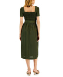 Tahari Asl Women's Smocked-Top Belted Midi Dress 2AM199-T2 Olive 10