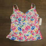 Anne Cole Paisley Twist Front Underwire Tankini Top Watercolor Paisley Multi 22W