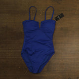 Lauren Ralph Lauren Womens V-Wire One-Piece Swimsuit 20401066 Blue Saturn 10