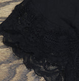 INC International Concepts Lace Trim Elastic Waist Satin Lingerie Shorts Black S