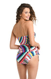 La Blanca Womens Bandeau Tankini Swimsuit Top 19477059615 Multi Blue 12