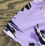 Kasper Keyhole Knit Floral Print Blouse Top Lavender Mist Purple Multi 2X