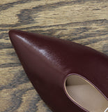 A New Day Slingback Pointed Toe Faux Leather Kitten Heels Burgundy Red 7M