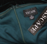 Xscape Womens Off The Shoulder Ruffled Velvet Strapless Dress Hunter Green 14