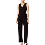 NY Collection Sleeveless Tie Waist Jumpsuit YQIU0004 Black PS