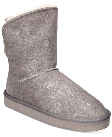 Style & Co. Womens Teenyy Cold-Weather Booties Pewter Shimmer Gray 9M