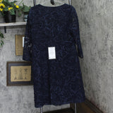 Connected Apparel Womens Crochet Soutache Jacket Dress TRF41094M1 Navy Blue 16
