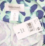 Motherhood Maternity V-Neck Sleeveless Maternity Maxi Dress Blue Multi XS
