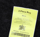 Garland Rug Washable Bathroom Rug Set with Lid and Contour Black 3-Piece