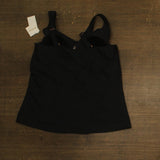 Raisins Sweetheart Ruched Tankini Swim Top with Adjustable Straps Black 18W